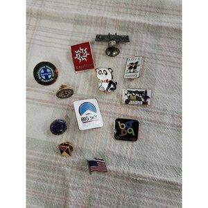 Pins Pin Backs Vintage Lot Of Travel Pins, Sport, Awards - Lapel, Hat Lot Of 12